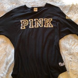PINK black and gold 3/4 sleeve